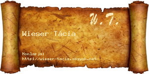 Wieser Tácia névjegykártya